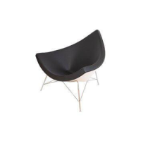 Vitra Coconut Chair Leder Asphalt Schwarz mit Gestell