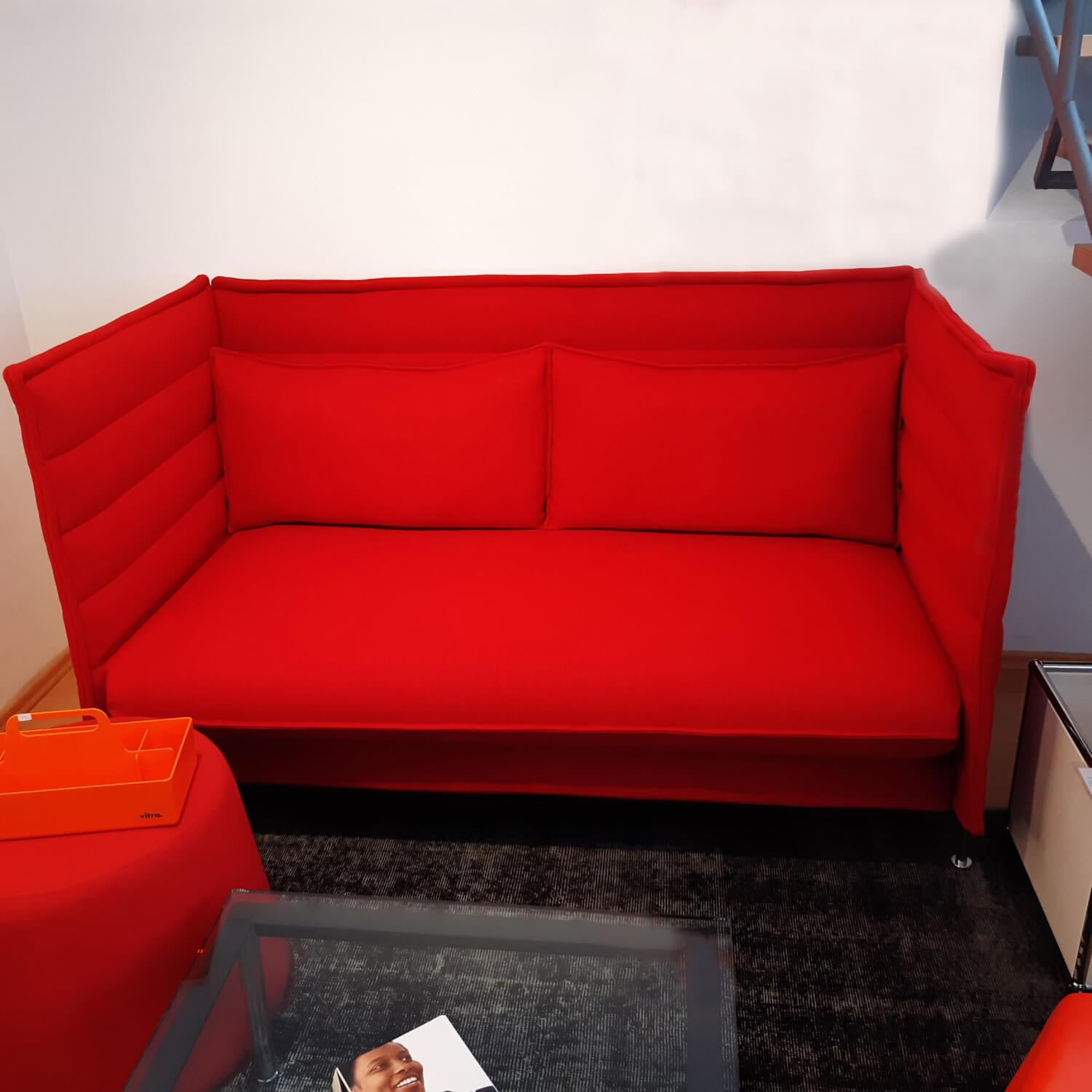Sofa Nische 2-Sitzer Stoff Laser Rot