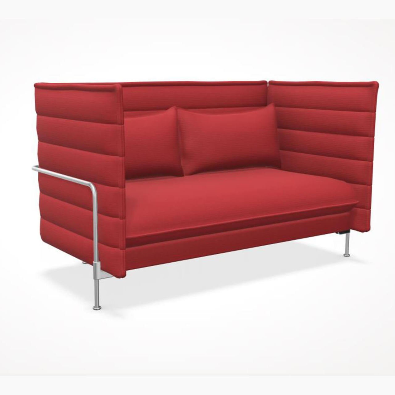 Sofa Nische 2-Sitzer Stoff Laser Rot