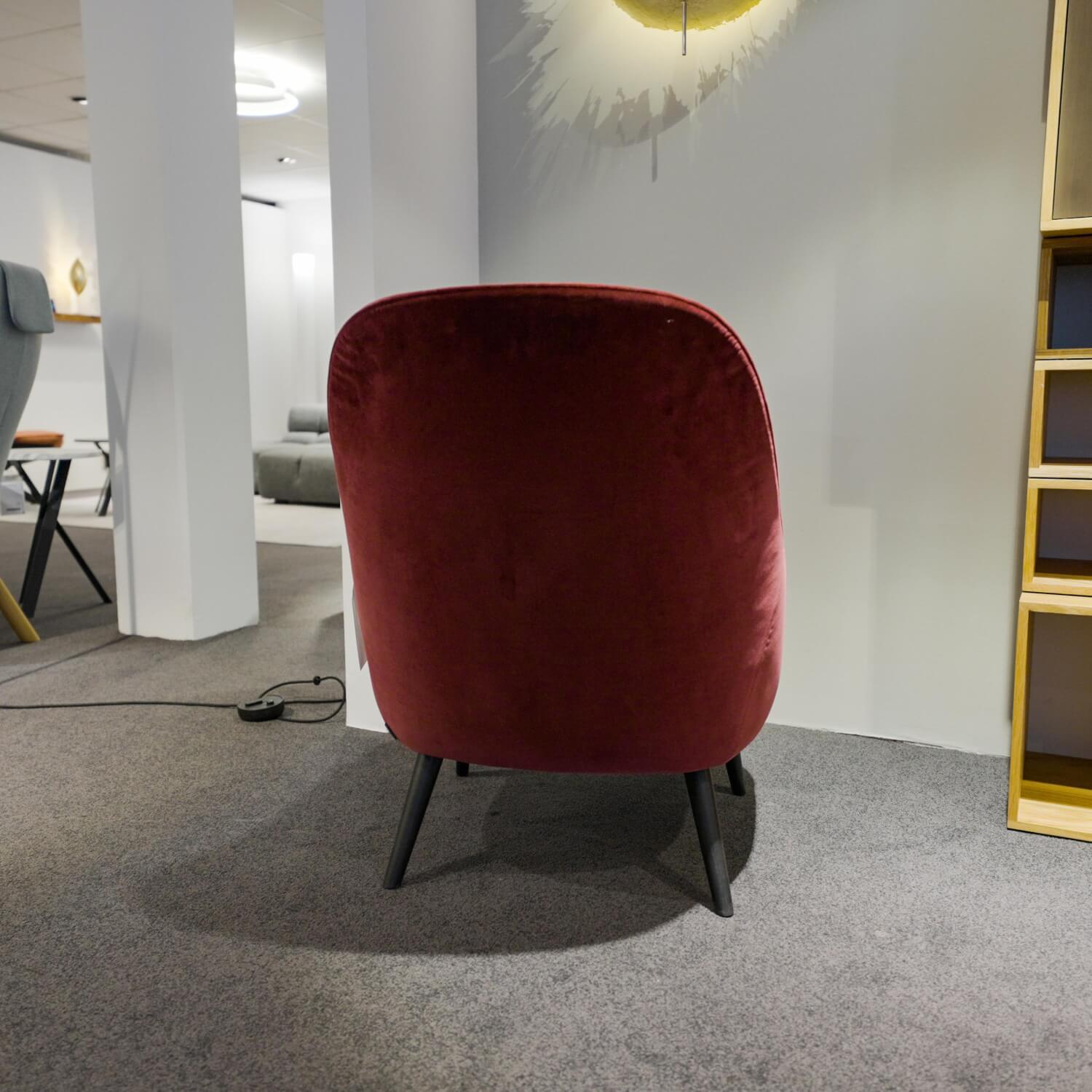 Walter Knoll Sessel 376.10 Stoff Rote Traube Eiche