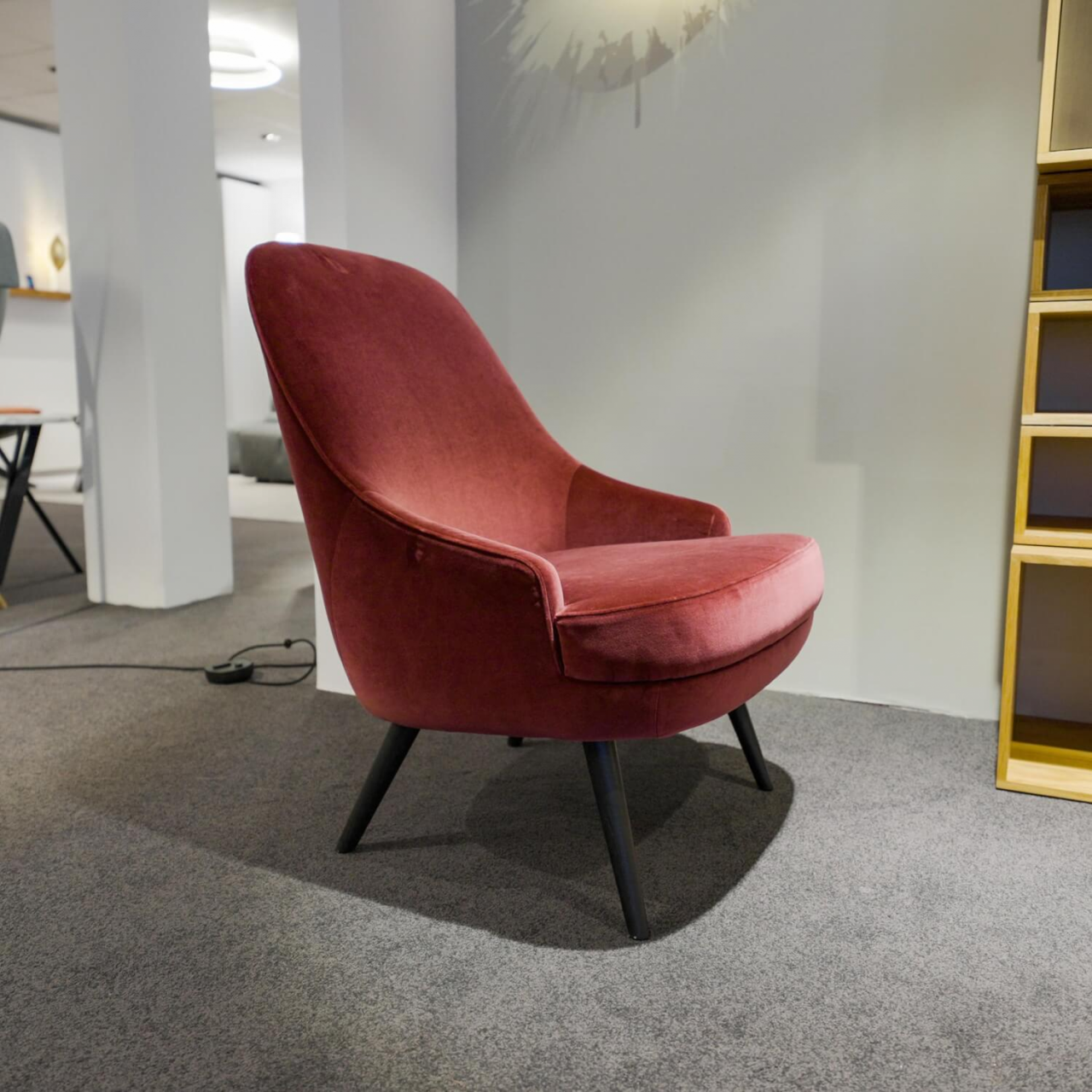 Walter Knoll Sessel 376.10 Stoff Rote Traube Eiche