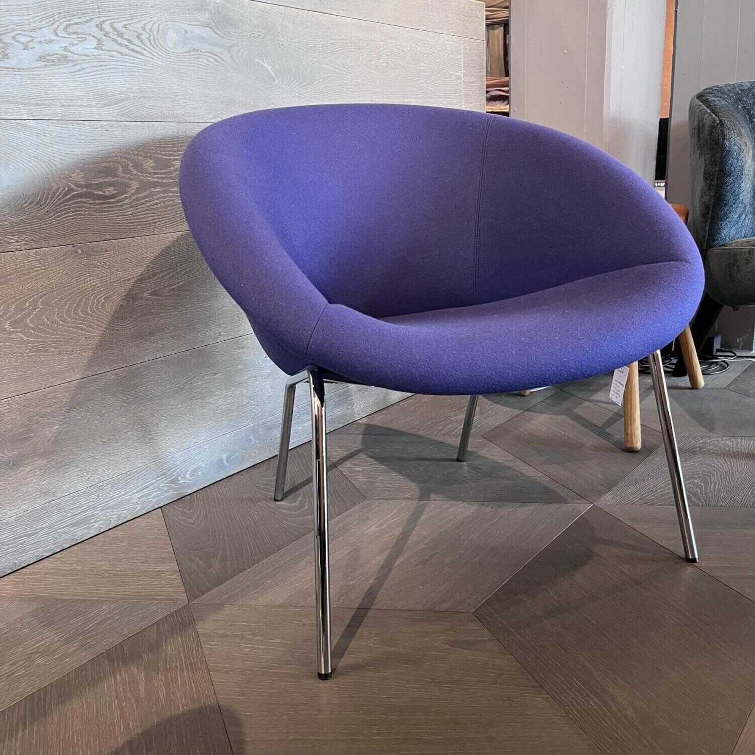 Walter Knoll Sessel 369 Stoff Blau 4-Bein Untergestell
