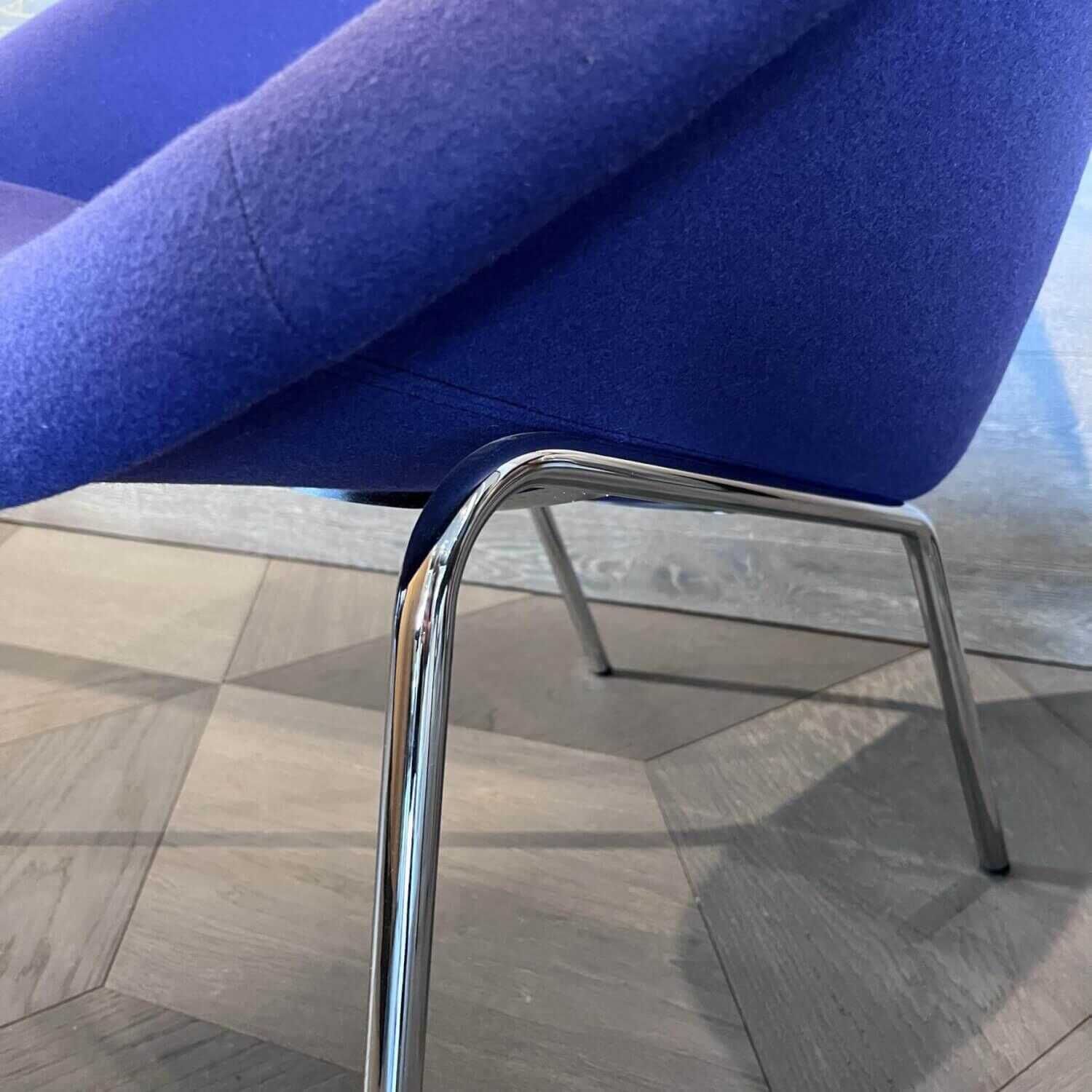 Walter Knoll Sessel 369 Stoff Blau 4-Bein Untergestell