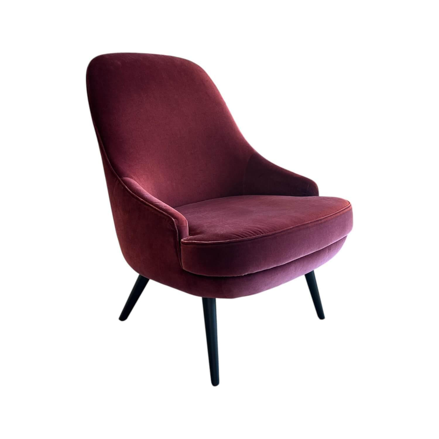 Walter Knoll Sessel 376 10 Classic Edition Rot Gestell Eiche