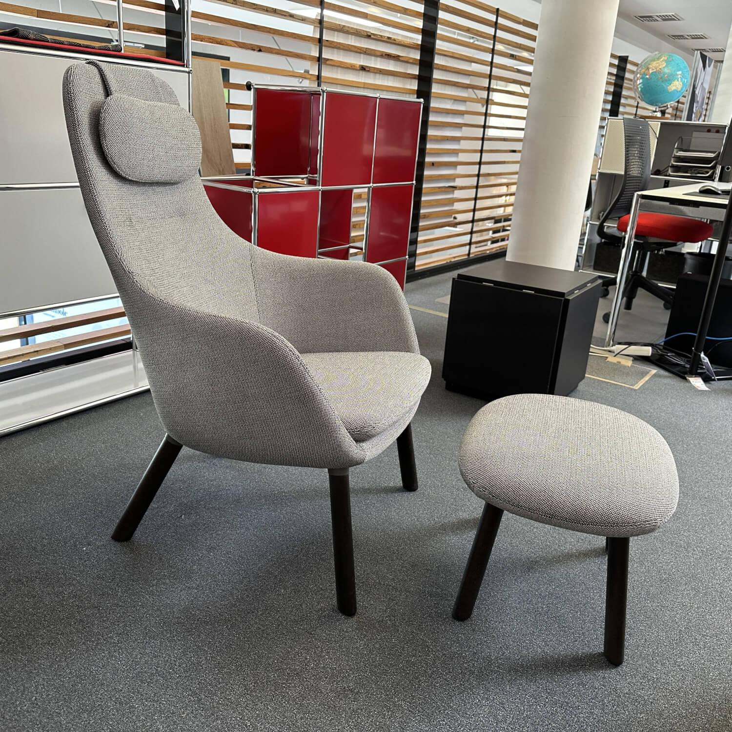 Vitra HAL Stoff Credo 120 Sessel mit Ottoman