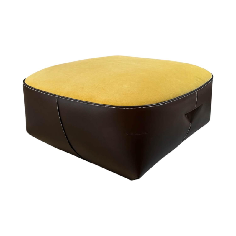 Hocker Isanka Sitz Stoff Harald Gelb Korpus Kaffee Braun