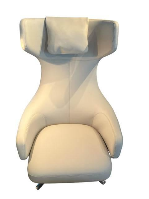 Vitra Grand Repos Leder Premium 73 Ton Grau mit Ottoman