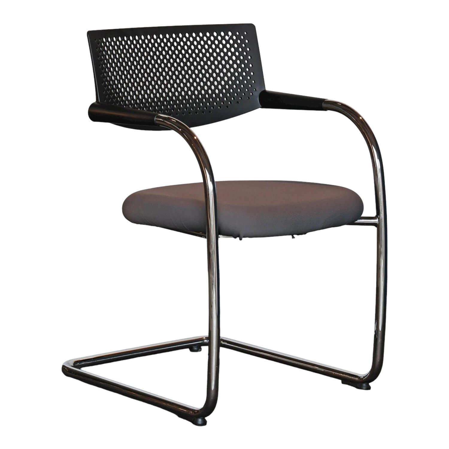 Vitra Freischwinger Visavis 2 Stoff Torso Citterio Antra