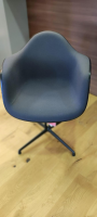 Vitra Eames DAL Chair Plastic Dark Grey Shell Red