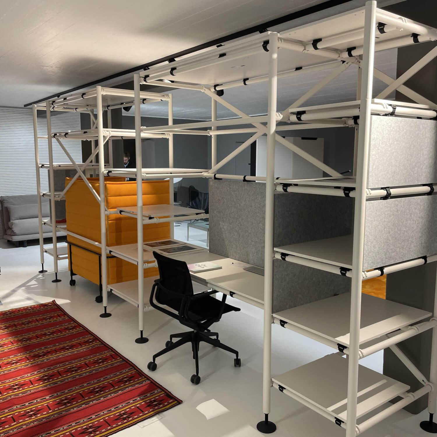 Vitra Comma Shelf und Beam Melamin Kieselgrau