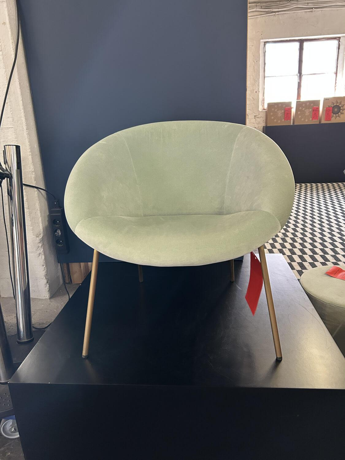 Walter Knoll Sessel 369 Stoff Harald 823 Jade Grün