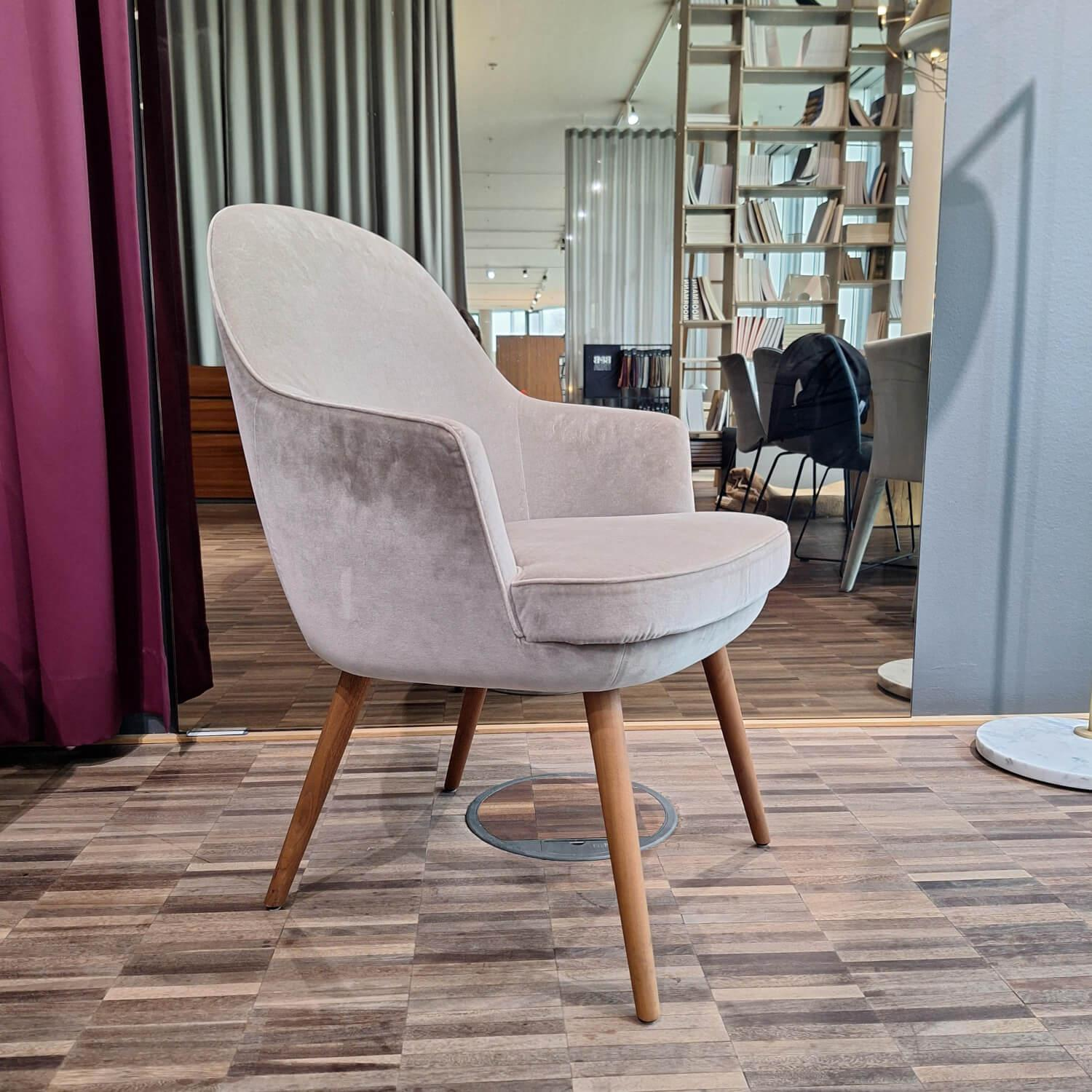 Walter Knoll Armchair 375 Fabric Harald Grey Silver Oak