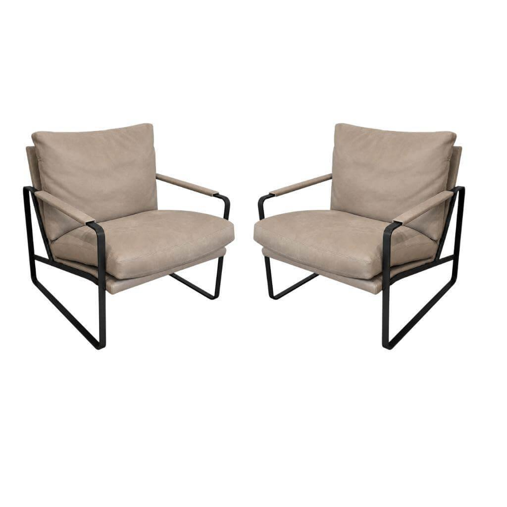 Walter Knoll Fabricius Chair Leather Muscat Brown Set 2