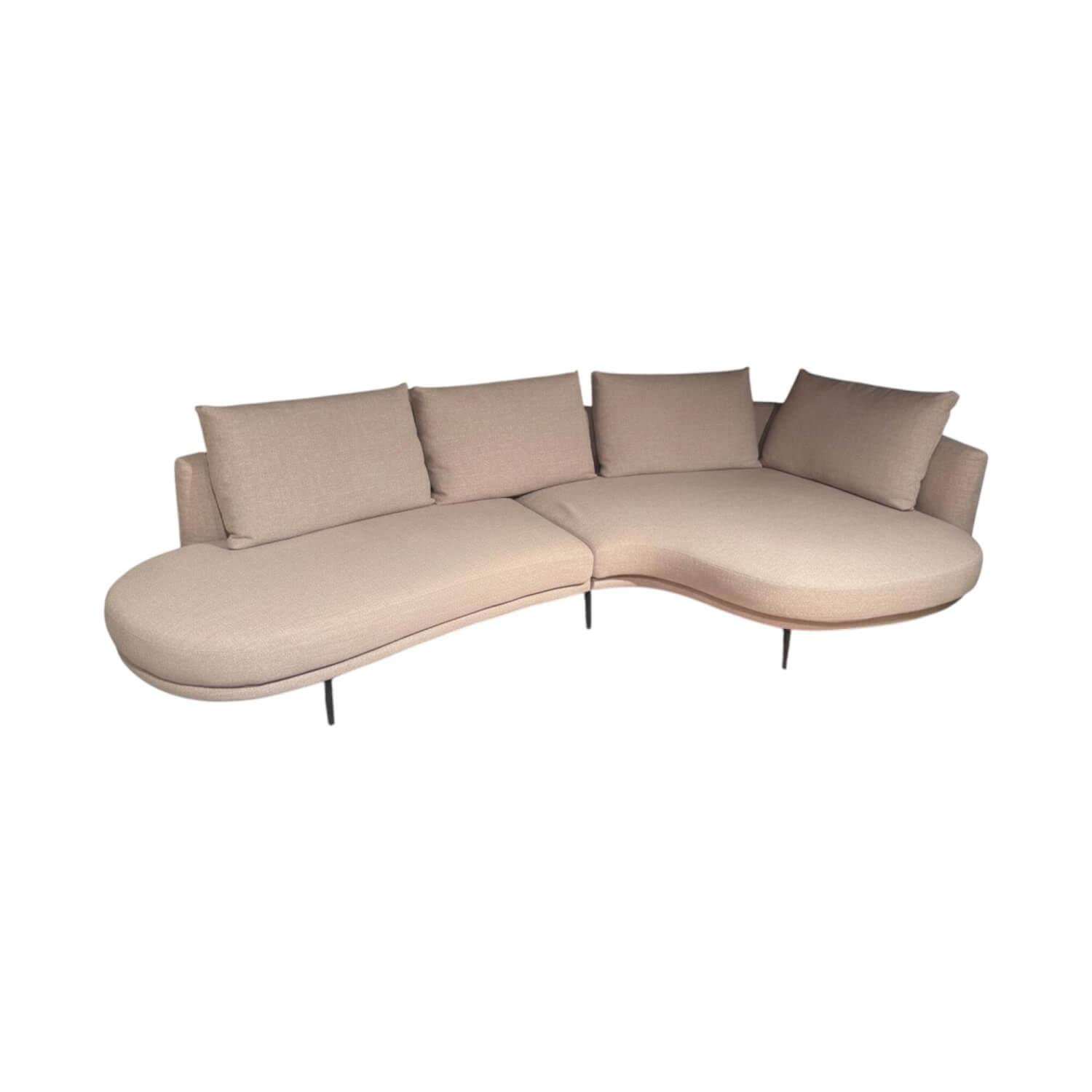 Walter Knoll Maaru Ecksofa Champagne Stoff Schwarz