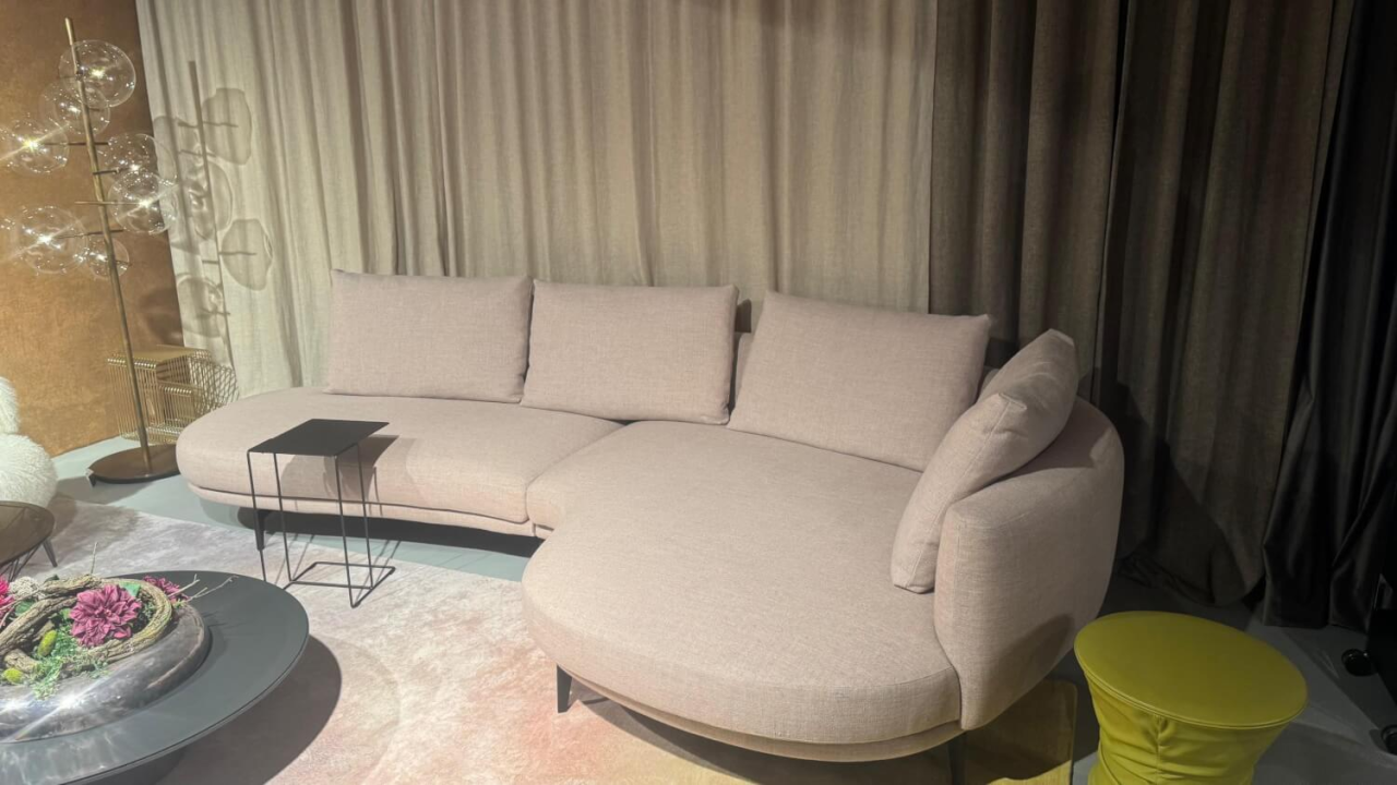 Walter Knoll Maaru Ecksofa Champagne Stoff Schwarz