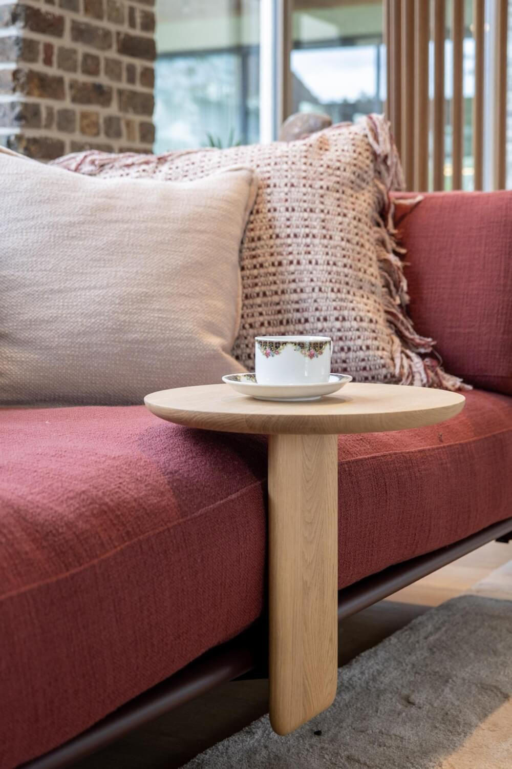Vitra Anagram Ecksofa Stoff Rot Gestell Bordeaux