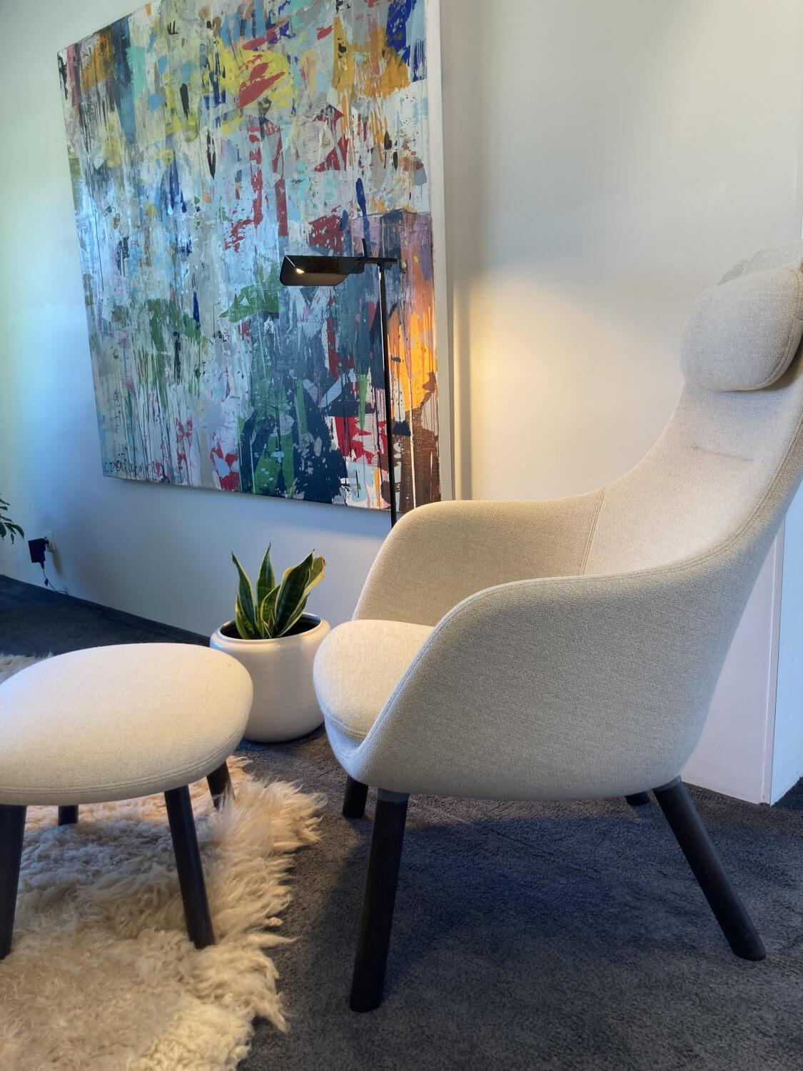 Vitra Hal Lounge Sessel mit Ottoman Beige Melange