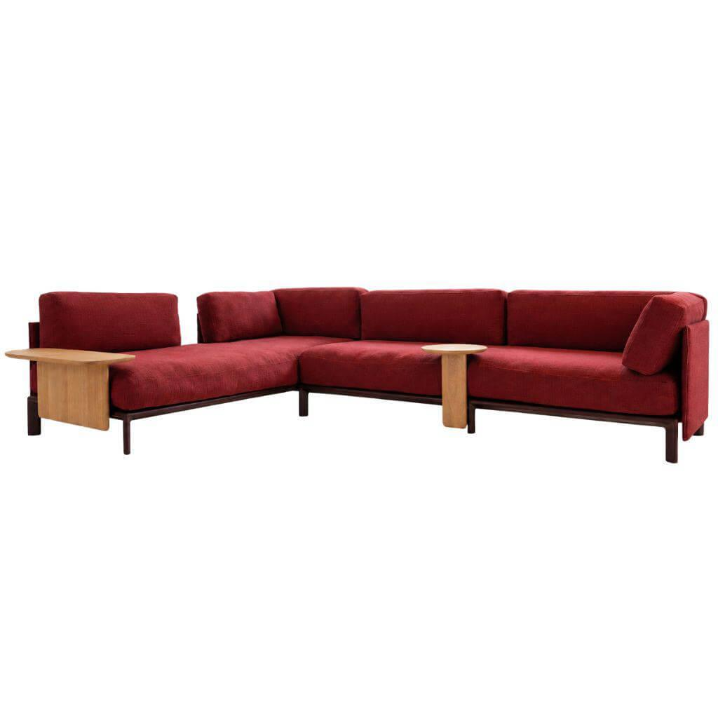 Vitra Anagram Ecksofa Stoff Rot Gestell Bordeaux
