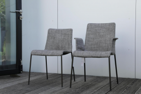 Walter Knoll Liz Stuhl Set Stoff Grau Gestell Stahl