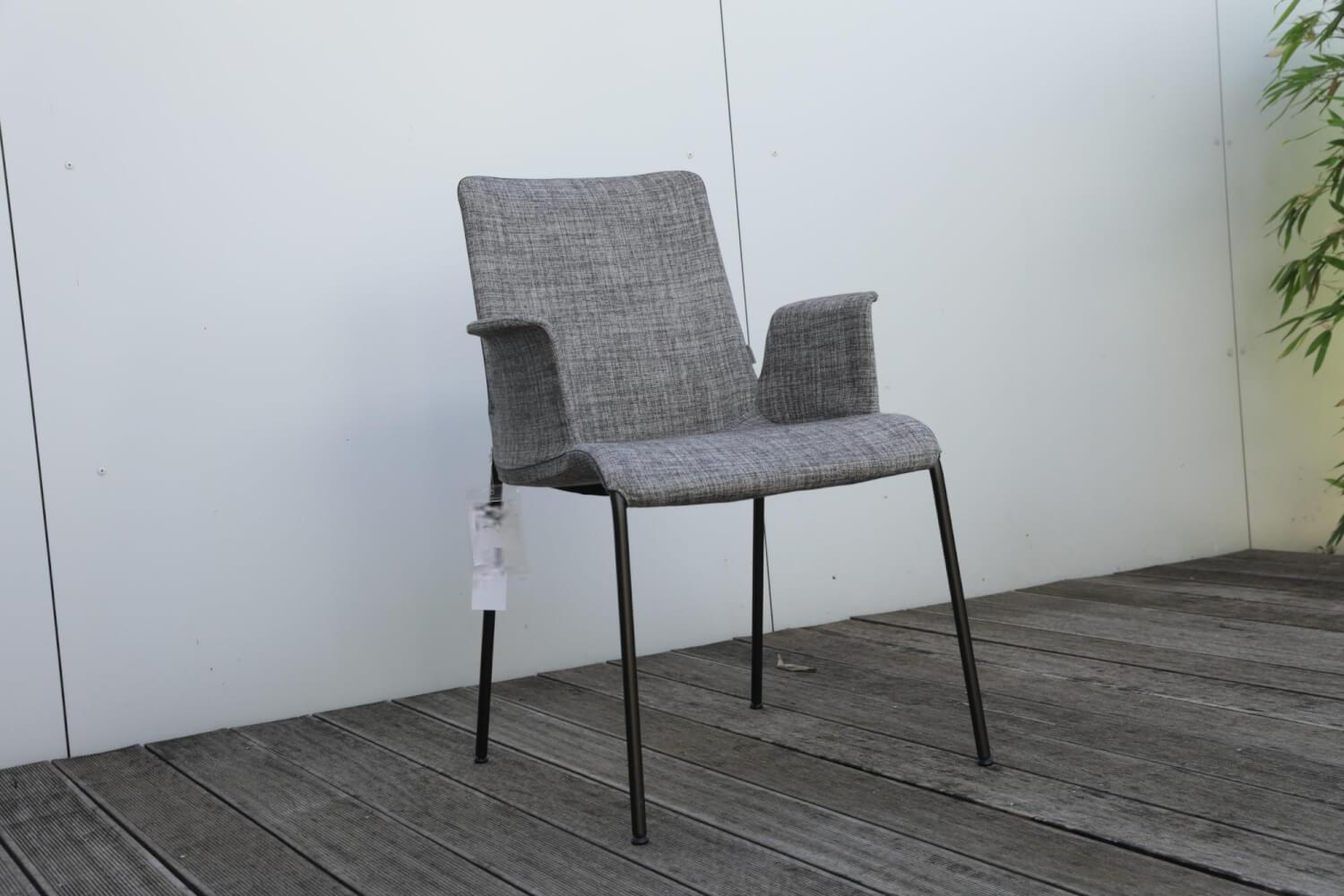 Walter Knoll Liz Stuhl Set Stoff Grau Gestell Stahl