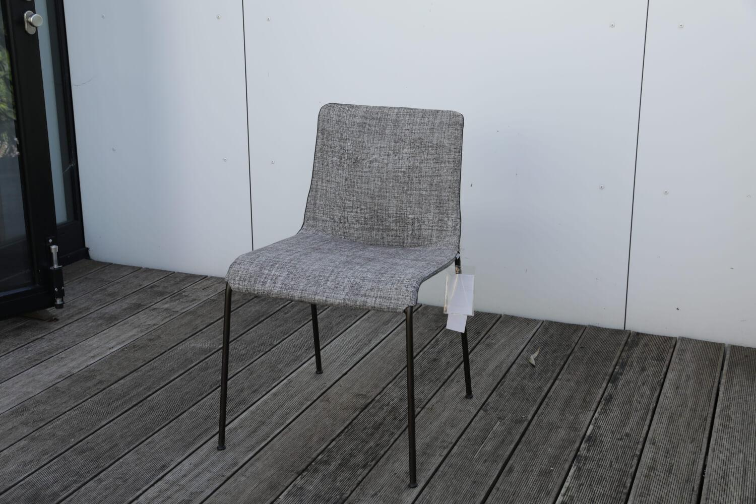 Walter Knoll Liz Stuhl Set Stoff Grau Gestell Stahl