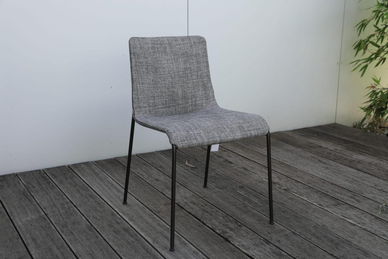 Walter Knoll Liz Stuhl Set Stoff Grau Gestell Stahl