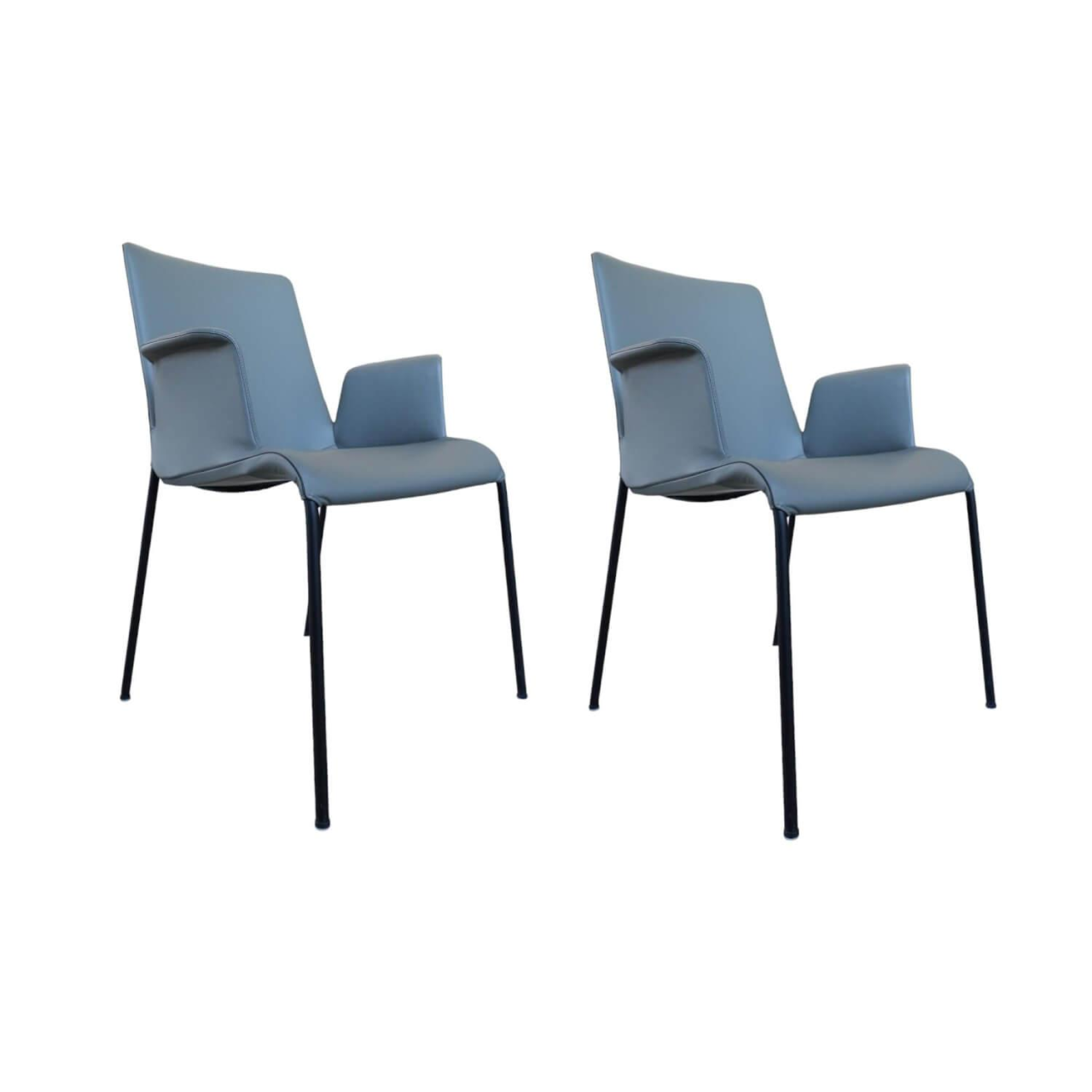 Walter Knoll Liz 1302 Leder Congress Sessel Grau Schwarz