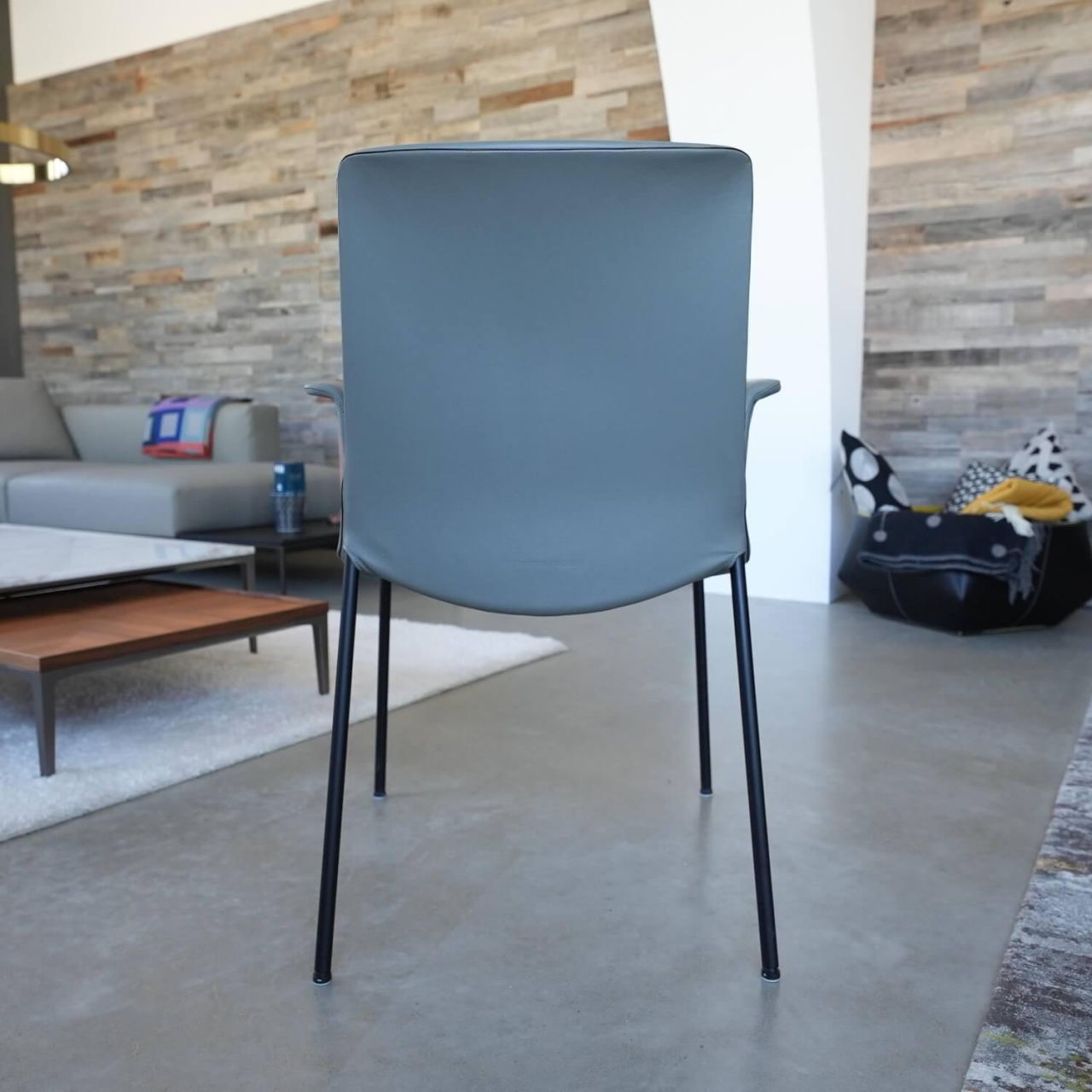 Walter Knoll Liz 1302 Leder Congress Sessel Grau Schwarz