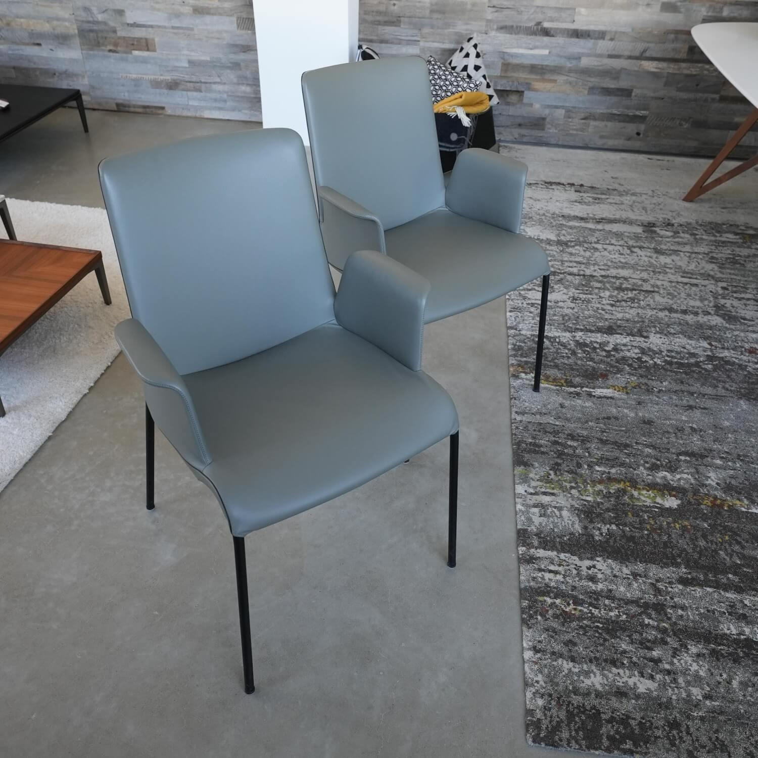 Walter Knoll Liz 1302 Leder Congress Sessel Grau Schwarz