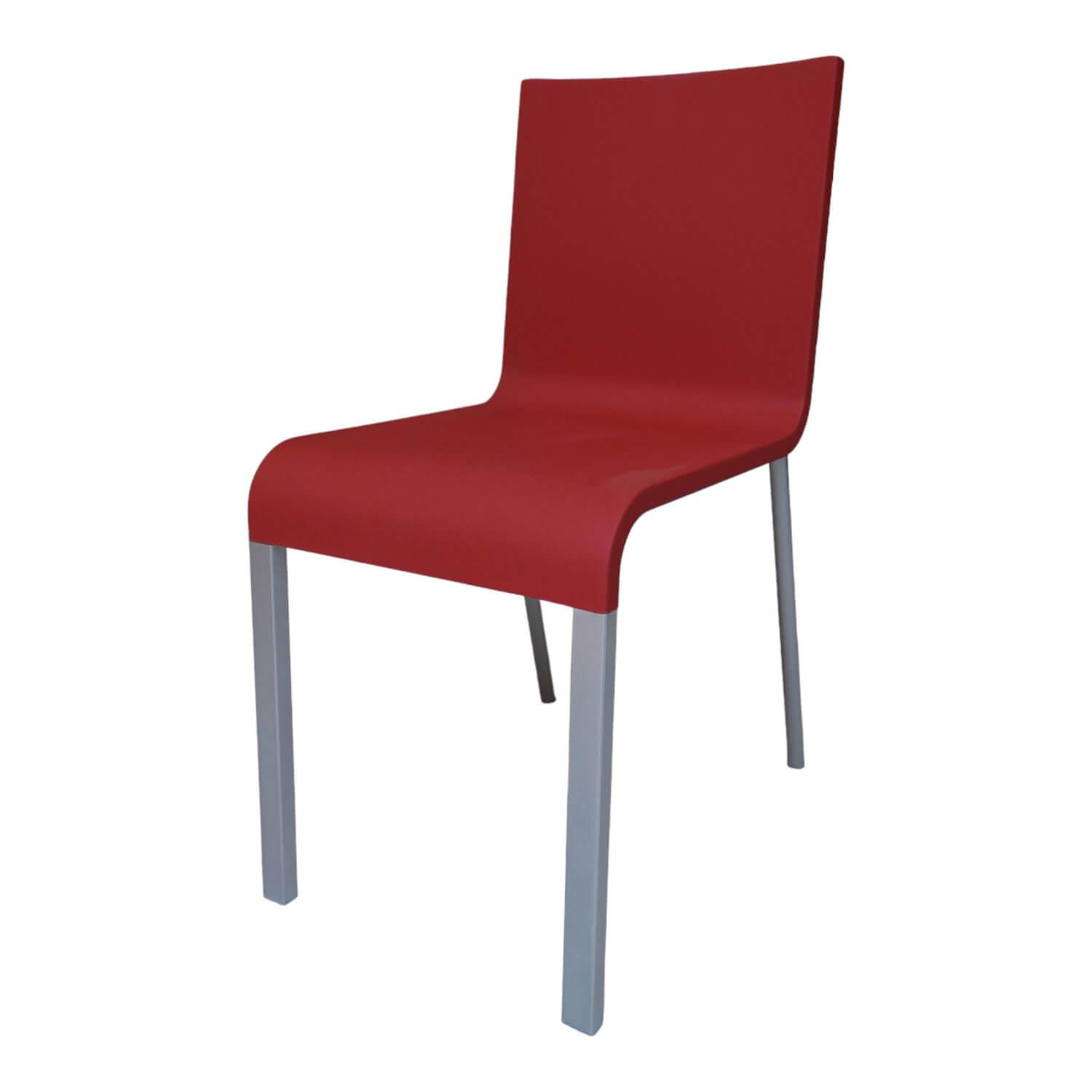 Vitra Stuhl 03 Rot Kunststoff Silber