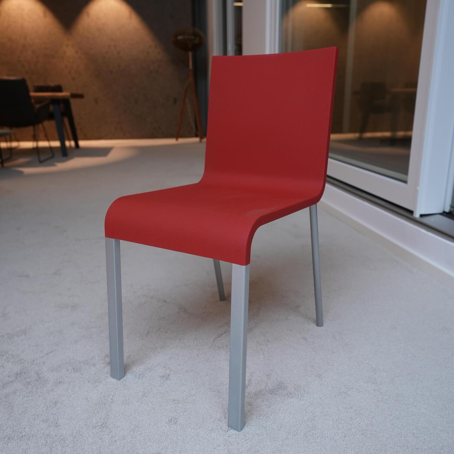 Vitra Stuhl 03 Rot Kunststoff Silber