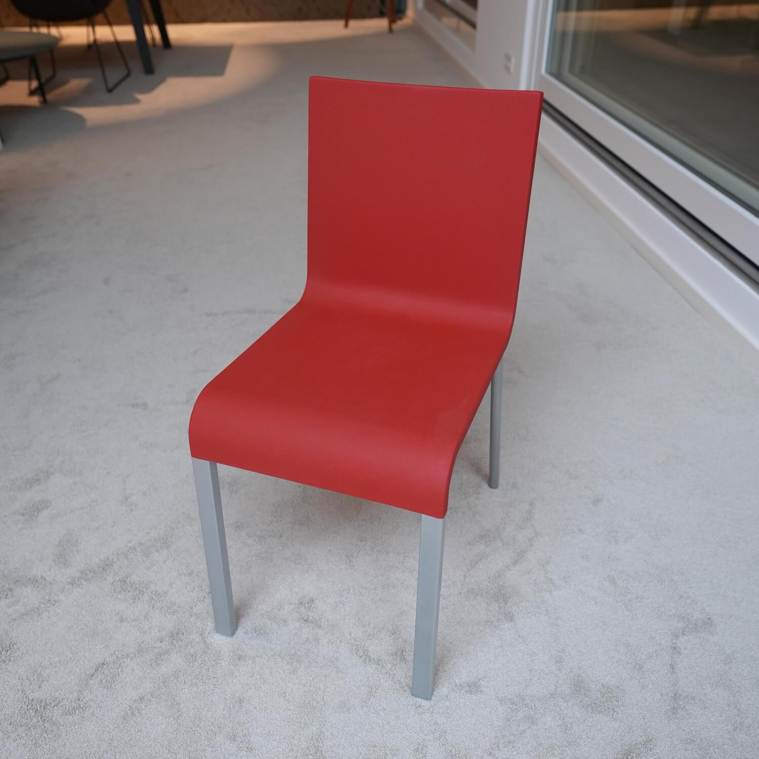 Vitra Stuhl 03 Rot Kunststoff Silber