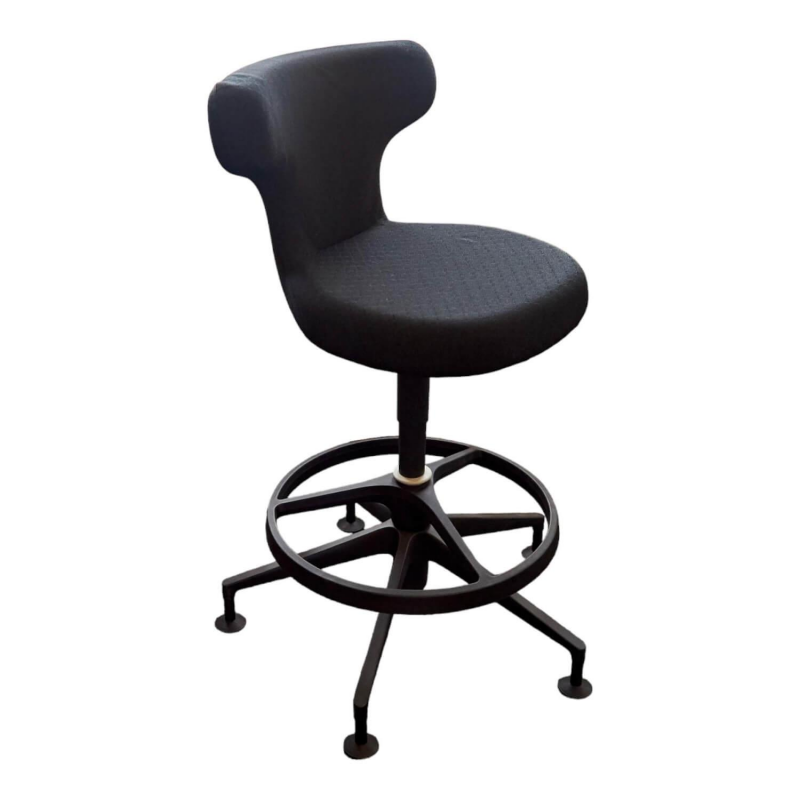 Vitra Pivot Barhocker Stoff Schwarz Aluminium poliert