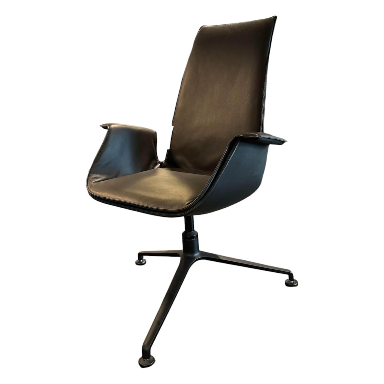 Walter Knoll Schalensessel FK Leder Dunkelbronze