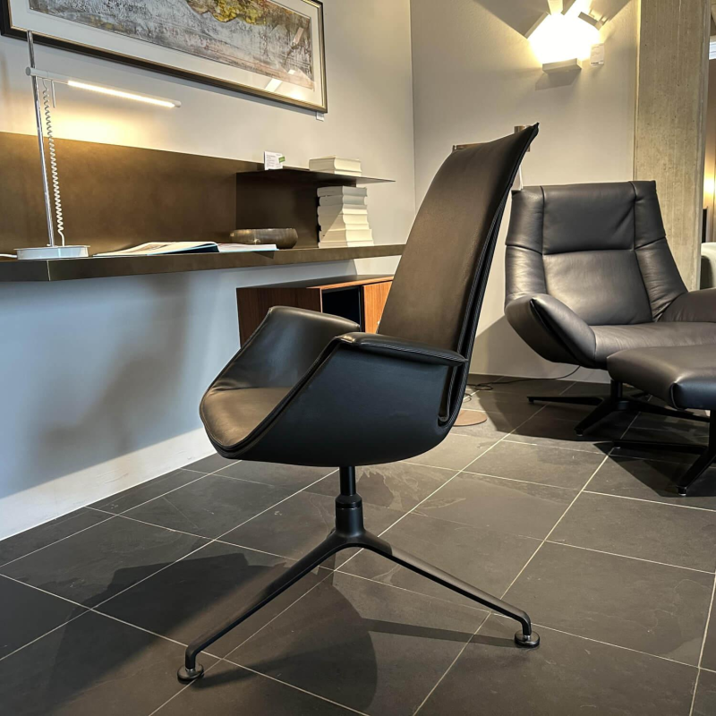 Walter Knoll Schalensessel FK Leder Dunkelbronze
