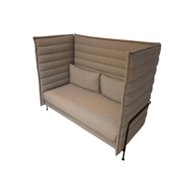 Sofa Alcove Highback Stoff Laser Dunkelblau Elfenbein Beige
