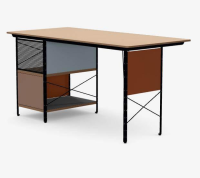 Vitra Eames Schreibtisch Birke Furnier Aluminium Schwarz