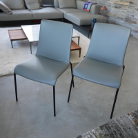 Walter Knoll Liz 1302 Lederstuhl Grau Bise Schwarz