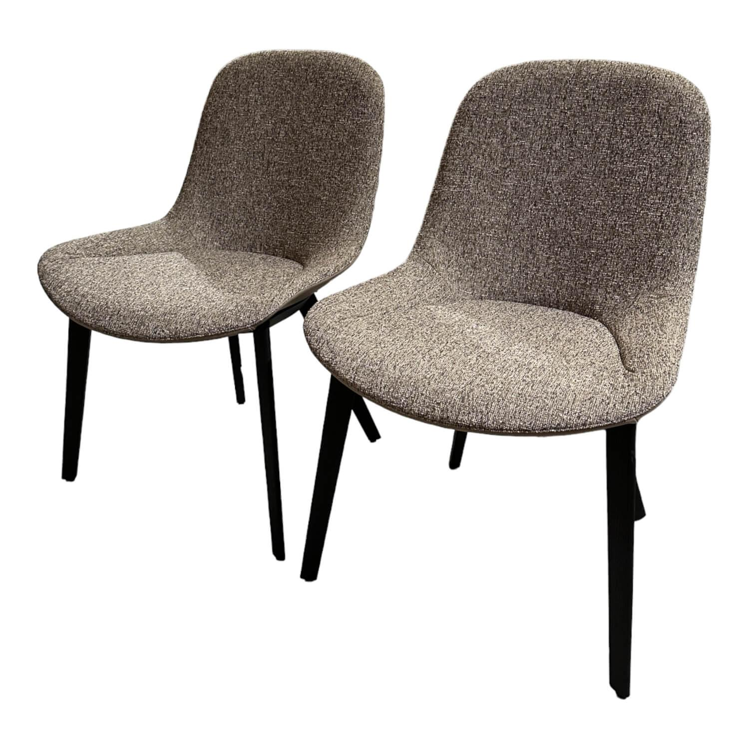 2er Set Stuhl Sheru 1430 C Stoff Grau Leder Rodeo Soft