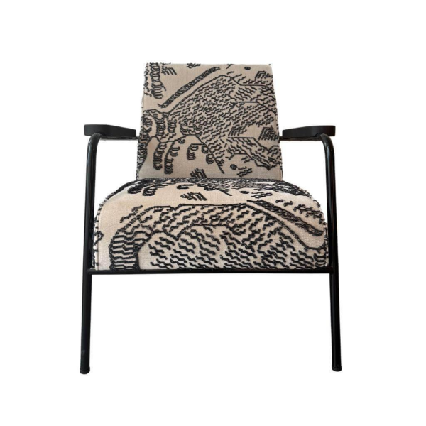 Vitra Fauteuil Salon Stoff Tiger Schwarz Weiß