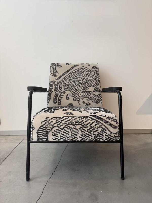 Vitra Fauteuil Salon Stoff Tiger Schwarz Weiß