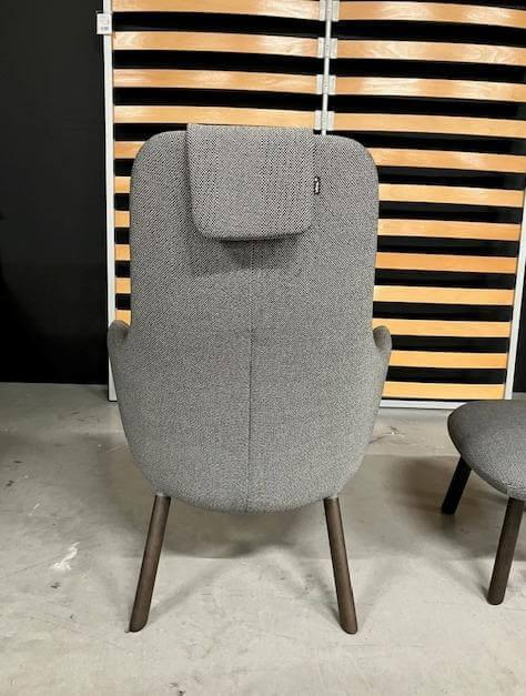 Vitra Hal Stoff Credo Grau Hocker Eiche