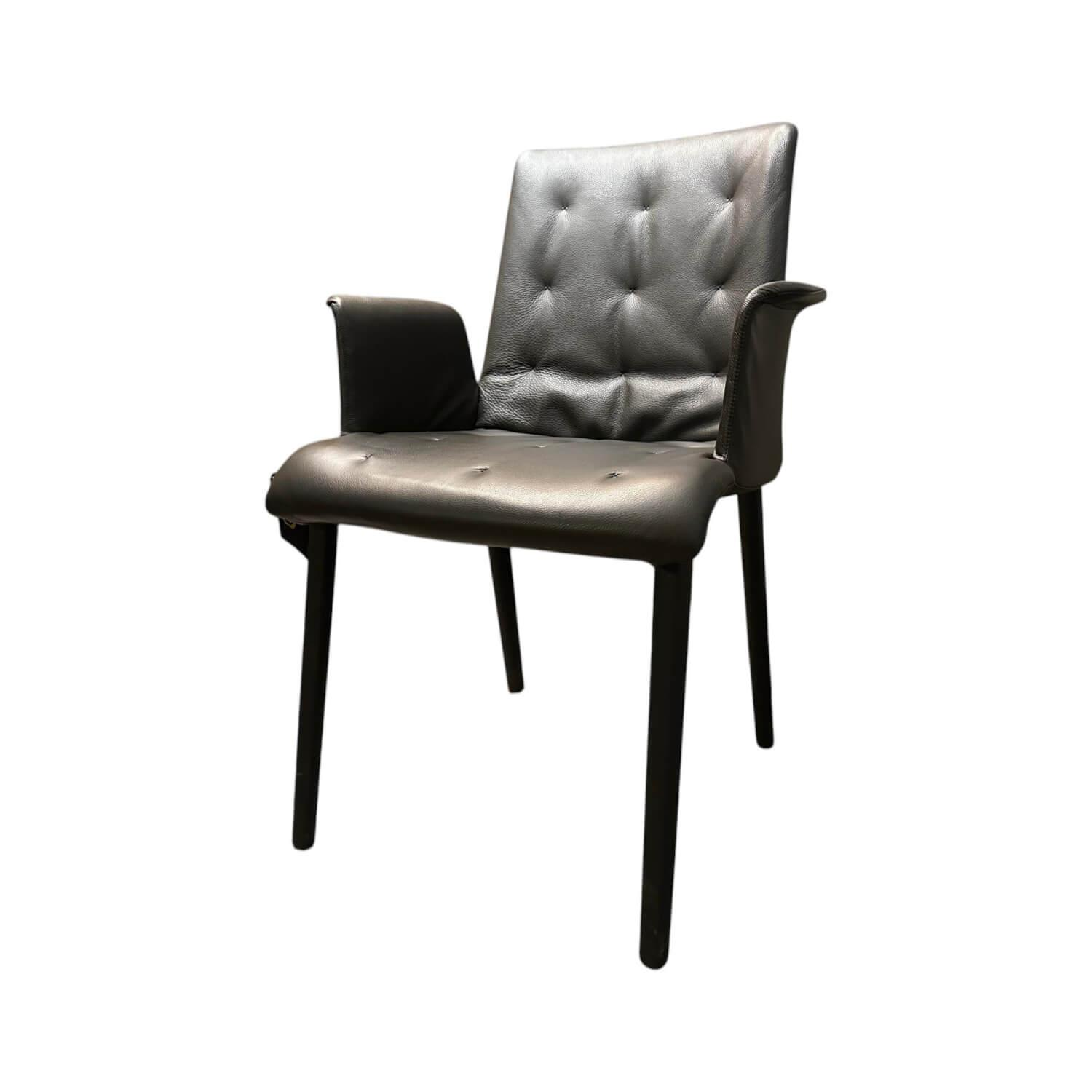 Walter Knoll Liz Wood 1323 Stuhl Leder Dunkelbronze