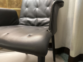 Walter Knoll Liz Wood 1323 Stuhl Leder Dunkelbronze