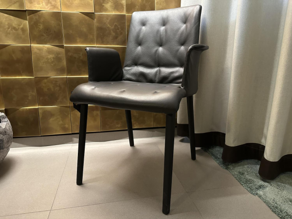 Walter Knoll Liz Wood 1323 Stuhl Leder Dunkelbronze