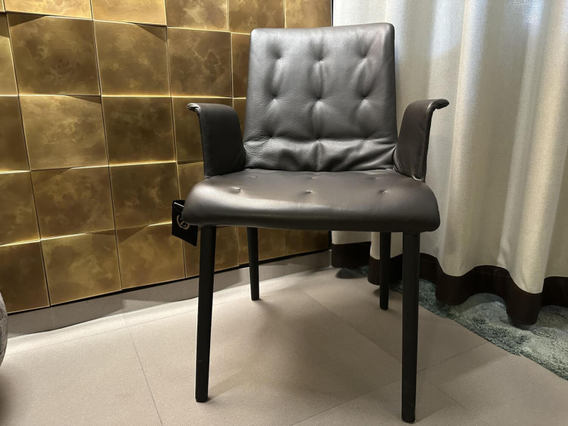 Walter Knoll Liz Wood 1323 Stuhl Leder Dunkelbronze