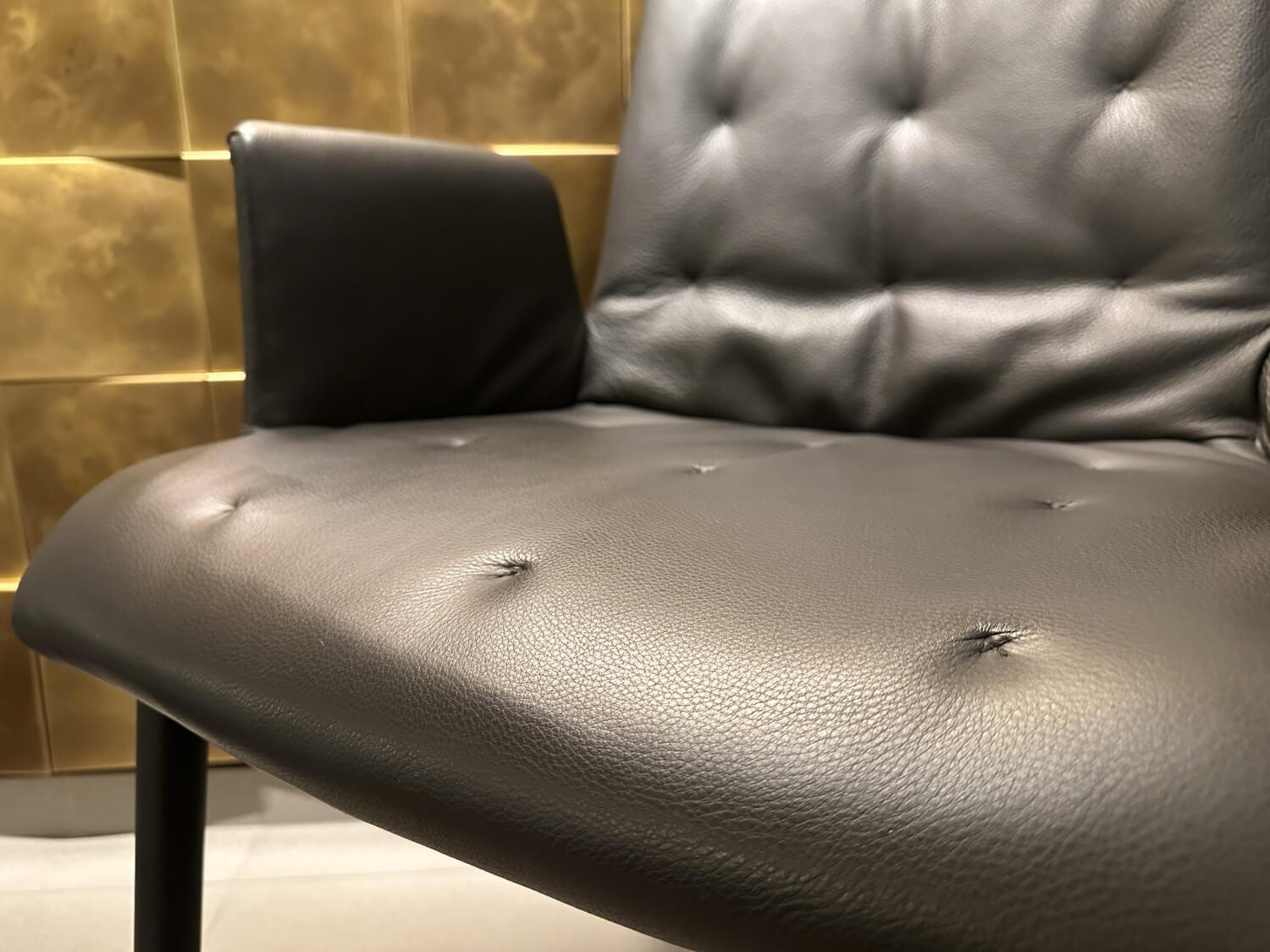 Walter Knoll Liz Wood 1323 Stuhl Leder Dunkelbronze