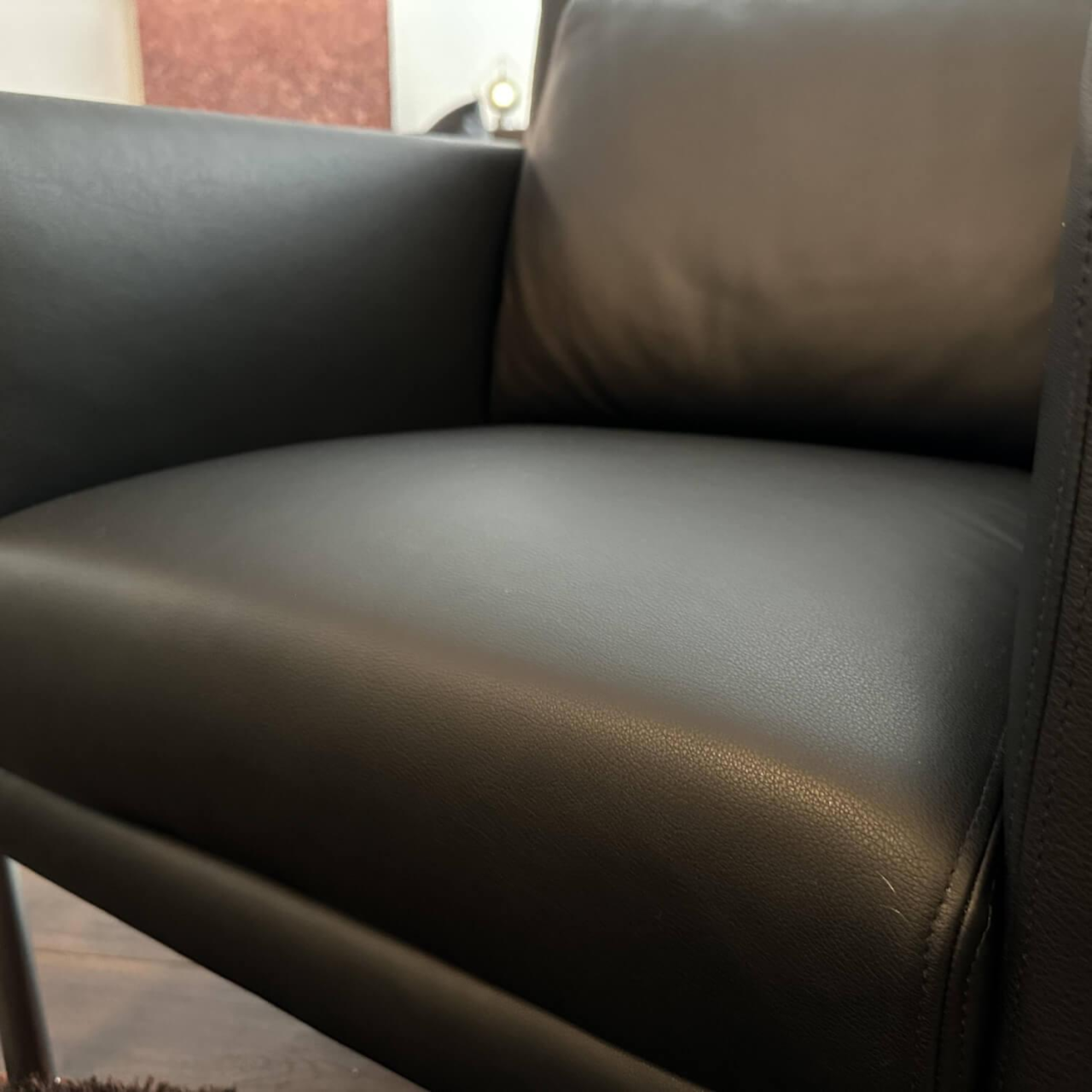 Walter Knoll Sessel Jason Leder Nappa Schwarz Metallgestell