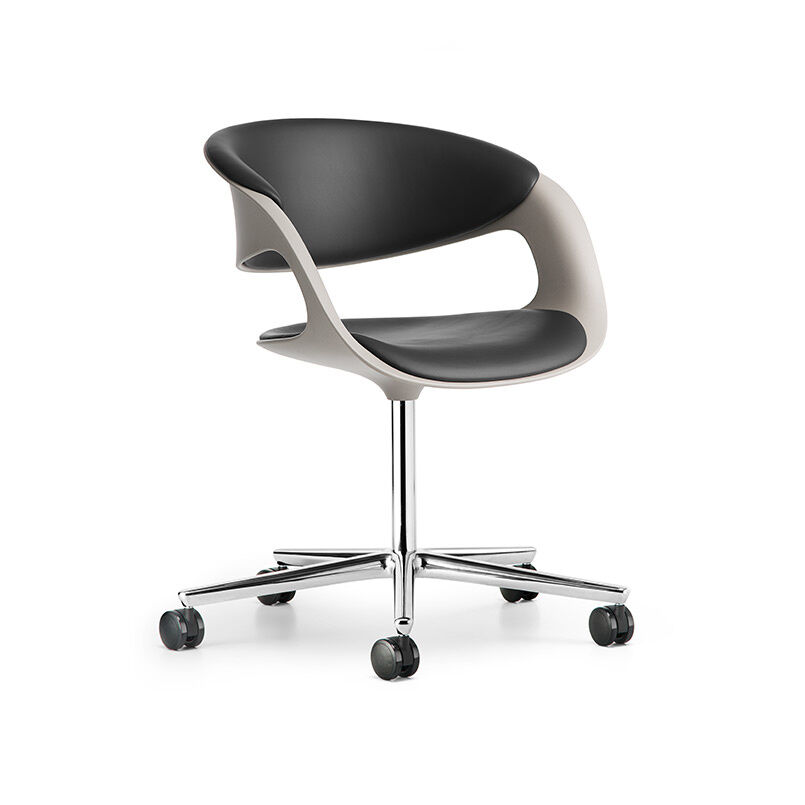 Walter Knoll Lox Leather Congress Chair Black Aluminum