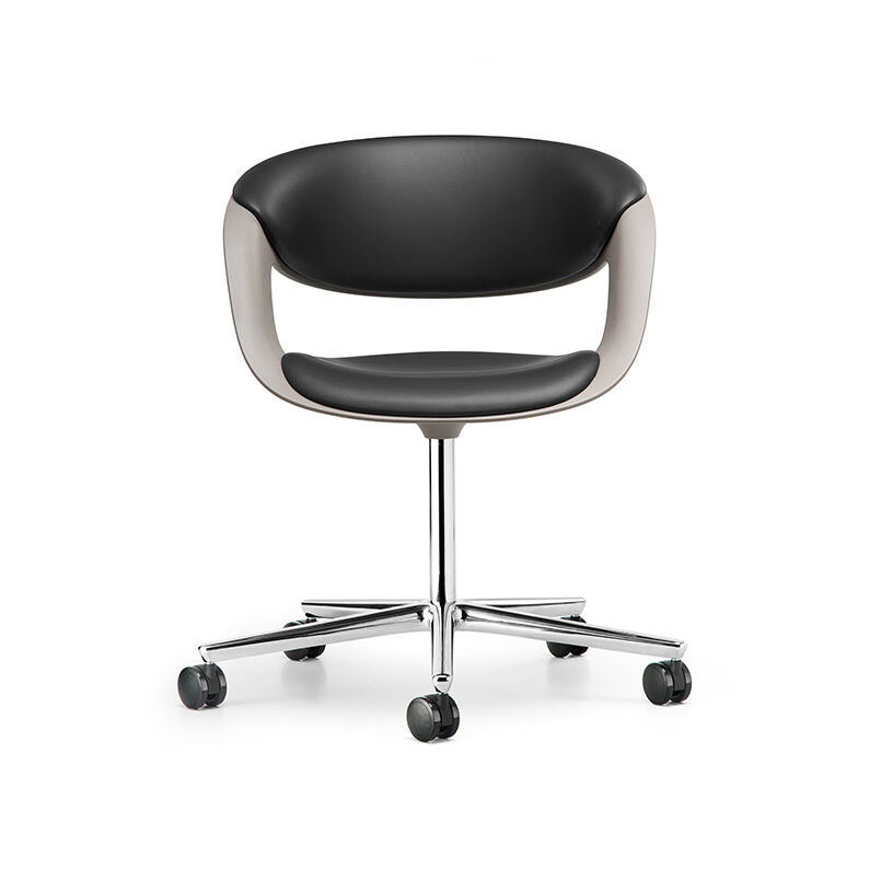 Walter Knoll Lox Leather Congress Chair Black Aluminum